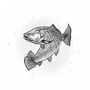 redfish  tailing tattoo design idea