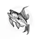 redfish  tailing tattoo design idea