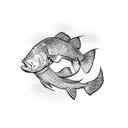 redfish  tailing tattoo design idea