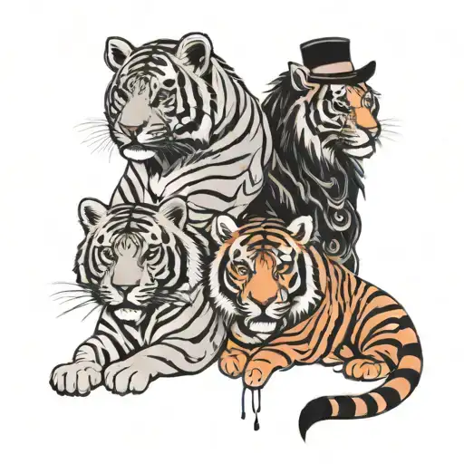 Raja, sher khan, and Tigger tattoo design idea
