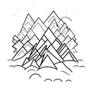 minimal mountain forest tattoo design idea