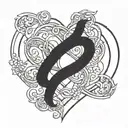 put steven and angelica in the infinity sign with a heart tattoo design idea