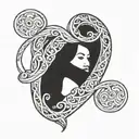 put steven and angelica in the infinity sign with a heart tattoo design idea