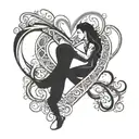 put steven and angelica in the infinity sign with a heart tattoo design idea