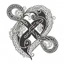 put steven and angelica in the infinity sign with a heart tattoo design idea