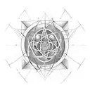 atom with infinity symbol, vegan, programming tattoo design idea