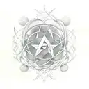 atom with infinity symbol, vegan, programming tattoo design idea