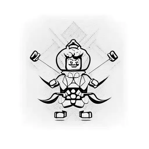 lego gym workout sticker tattoo design idea
