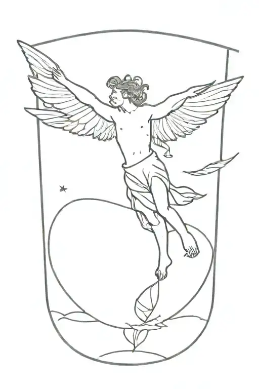 icarus falling from the sun tattoo design idea