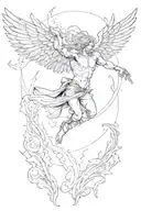 icarus falling  tattoo design idea