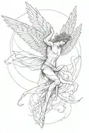 icarus falling  tattoo design idea