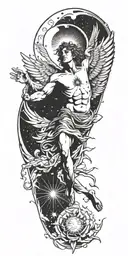 icarus falling from the sun tattoo design idea