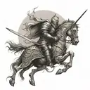 tempular knight of the epilepsy order fighting demons  tattoo design idea