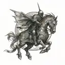 tempular knight of the epilepsy order fighting demons  tattoo design idea