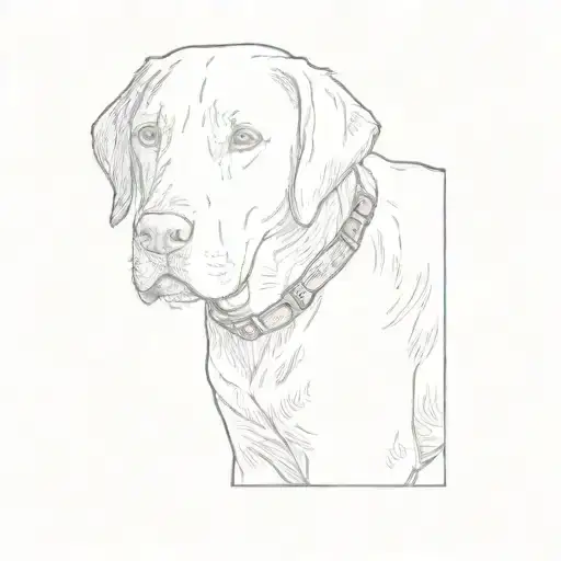 a black labrador retriever tattoo design idea