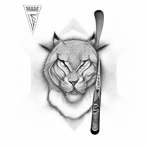 hockey stick, guitar, baseball bat, magic the garhering tattoo design idea