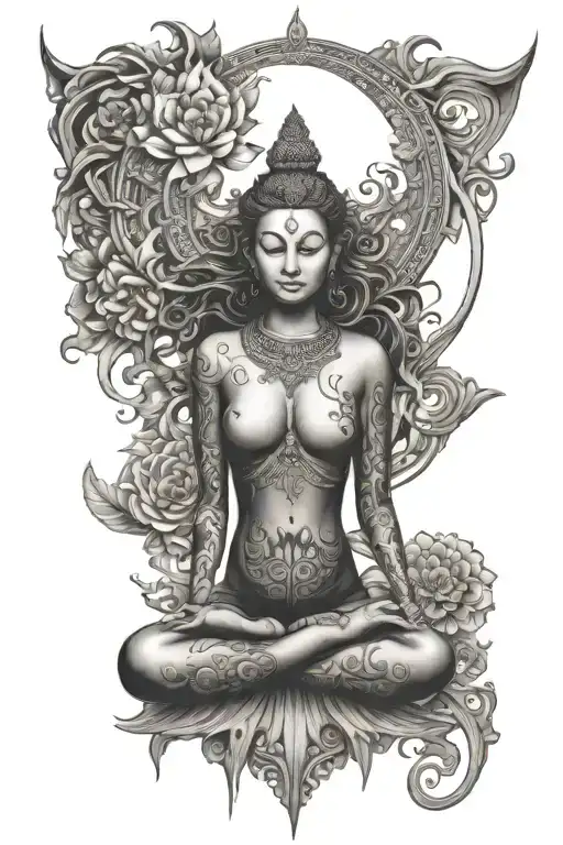 meditation centered equanimity tattoo design idea