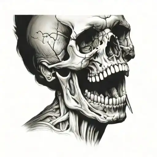 Skull Open Mouth tattoo design idea
