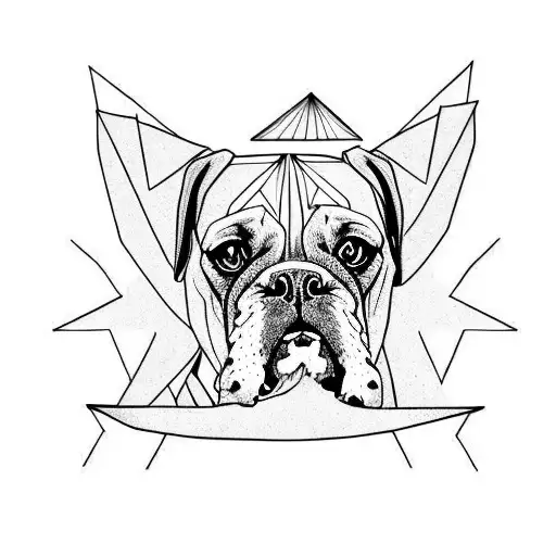 boxer dog with wings tattoo design idea