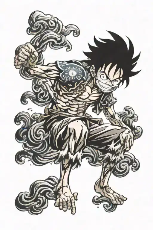 luffy gear 5 tattoo design idea