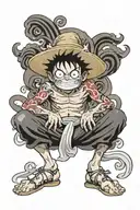 luffy gear 5 tattoo design idea