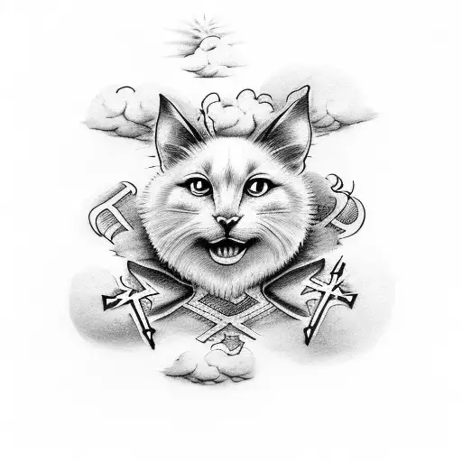 clouds with bible scripture in it with a cross tattoo design idea