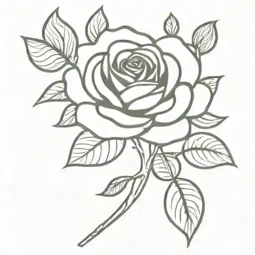 roses made out of money tree growing tattoo design idea