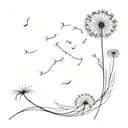 dandelion blowing tattoo design idea