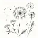 dandelion blowing tattoo design idea