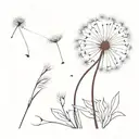 dandelion blowing tattoo design idea