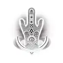 Hamsa Symbol with ankh tattoo design idea