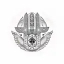 Hamsa Symbol with ankh tattoo design idea