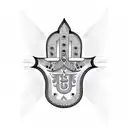Hamsa Symbol with ankh tattoo design idea