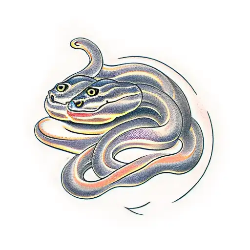 two headed snake tattoo design idea