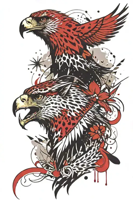 A combination of the eagle and the Iranian king Cyrus and the Iranian cheetah tattoo design idea