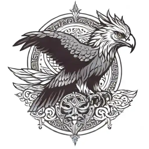 A combination of the eagle and the Iranian king Cyrus and the Iranian cheetah tattoo design idea