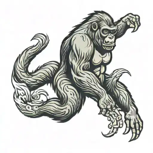 The gorilla is angry bear tattoo design idea