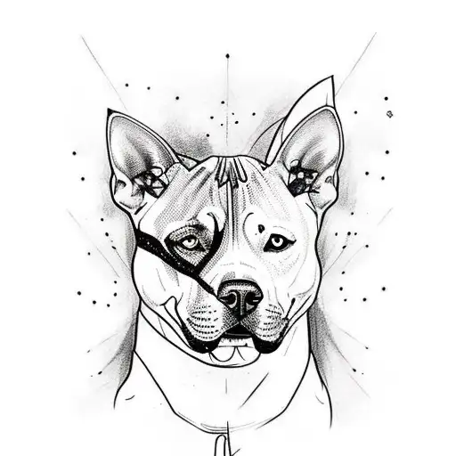 a tattoo of a pitbull with a person like the little prince and his fox tattoo design idea
