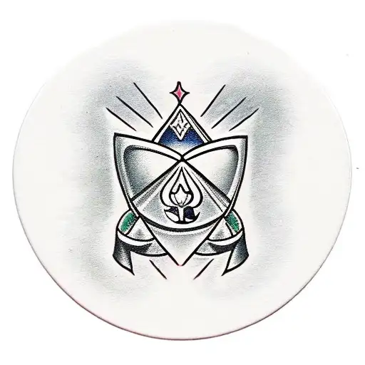 Create Tattoo use black ink from number seventh high card of clover, spade, diamond and heart become one, create it in c tattoo design idea