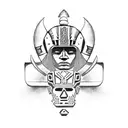 aztec warrior  tattoo design idea