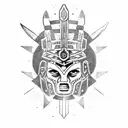 aztec warrior  tattoo design idea