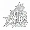 The letters Keaing Gothic style font biker gang style tattoo design idea