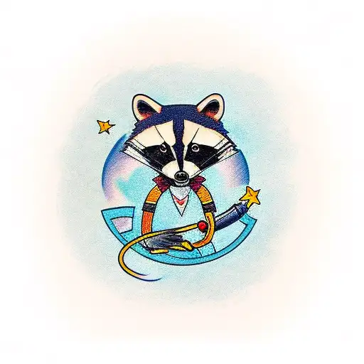 rocket racoon tattoo design idea
