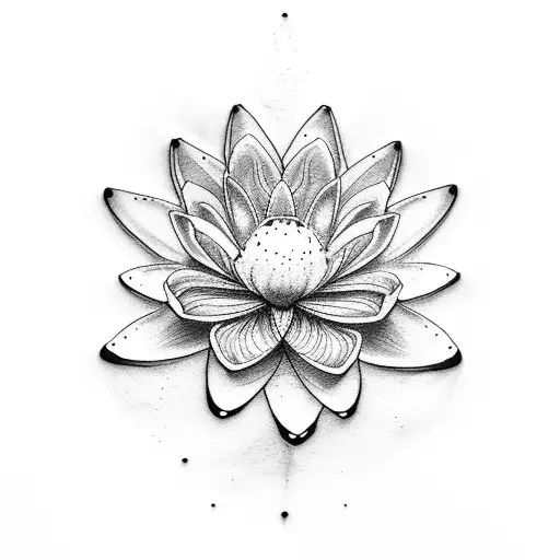 Larkspur ruby ocean cancer water lily tattoo design idea