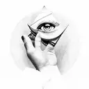 Hansa hand with Ra eye and Egyptian open winds  tattoo design idea