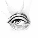 Hansa hand with Ra eye and Egyptian open winds  tattoo design idea