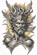 greek god lightning storm background tattoo design idea