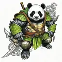panda warrior dressed as ninja turtle tattoo design idea