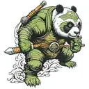 panda warrior dressed as ninja turtle tattoo design idea