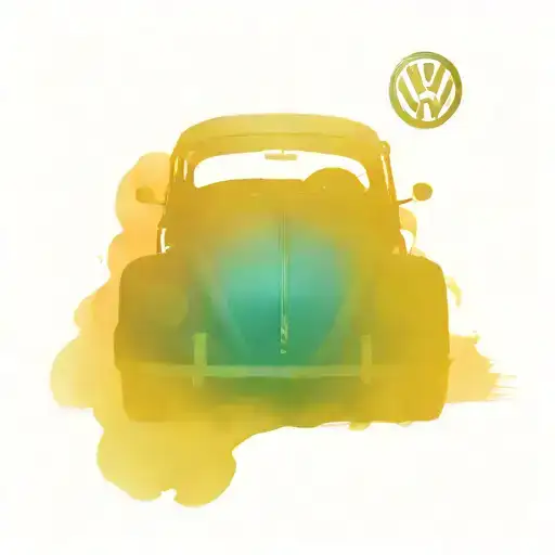 Volkswagen Beetle Type 1 that its shadow is like a Formula 1 tattoo design idea